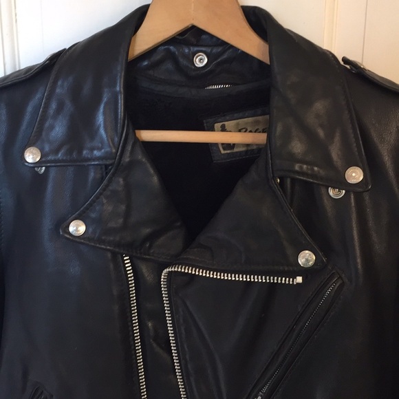 *Vintage* Black Leather Moto Jacket - Picture 5 of 7